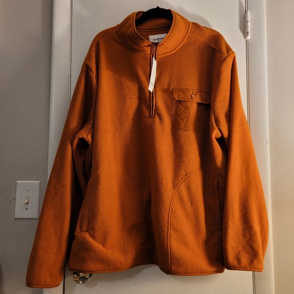 Goodfellow Quarter zip fleece XXL NWT rust orange - Picture 4 of 12